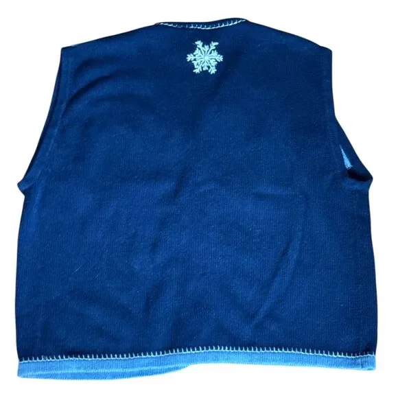 All Points Frosty Snowman Snowflake Knit Christmas Vest 18W/20W Plus Size - Picture 7 of 7